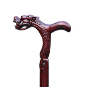 红木花梨木龙头拐杖实木拐棍 雕刻老人拐杖手杖木质助行器木制柺杖